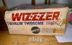 Vintage 1969 Mattel WIZZZER Twosome Trick Set Spinning Tops in box +Instruction