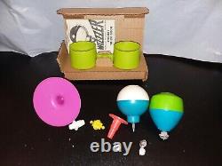 Vintage 1969 Mattel WIZZZER Twosome Trick Set Spinning Tops with box Instructions