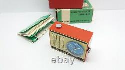 Vintage Miniature Alarm Clock RUHLA SUMATIC full set Leather Box Top condition