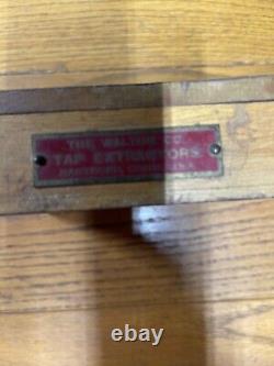 Vintage The Walton Company Tap Extractors Classic Wooden Slide Top Box Metal