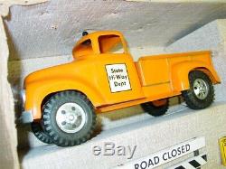 Vintage Tonka Orange State Hi Way Dept. Set, B-208 In Box, No Top, Pressed Steel