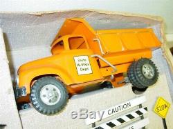 Vintage Tonka Orange State Hi Way Dept. Set, B-208 In Box, No Top, Pressed Steel