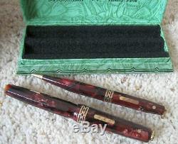 WAHL EVERSHARP DORIC GOLD SEAL RING TOP FOUNTAIN PEN & PENCIL SET With BOX, NICE
