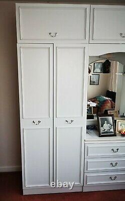 White modular Wardrobe Set with draws and top boxes easily separated six units