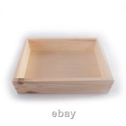 Wooden Plain Non-Lidded Open Top Display Storage Boxes Containers Organisers