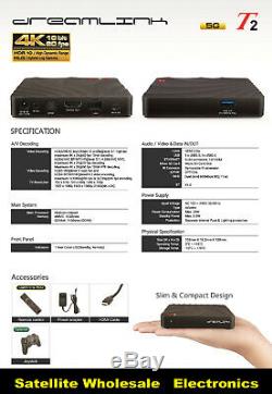 3 Lot Dreamlink T2 Hybdrid Set-top Box-quadcore Applications 7+ Pvr L'enregistrement Wifi 4k