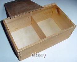 60s Lardy Carved Staunton Tan & Ebonized Wood Chess Set W Slide Top Box 4.25 K
