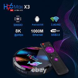 Boîtier TV 4G+64G WiFi Lecteur multimédia H96 MAX X3 S905X3 Android 9.0 Smart Set Top Box
