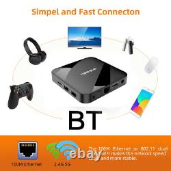 Boîtier TV Android 14 8K HD Smart Set Top Box avec double WIFI & télécommande vocale