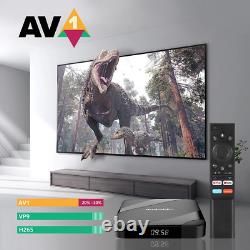 Boîtier TV Android 14 8K HD Smart Set Top Box avec double WIFI & télécommande vocale