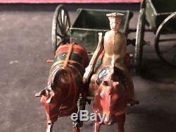 Britains Rare Set 1331 Wagon Limbered Service Général Avec Box Top. Avant La Guerre