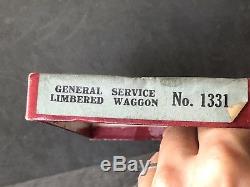 Britains Rare Set 1331 Wagon Limbered Service Général Avec Box Top. Avant La Guerre
