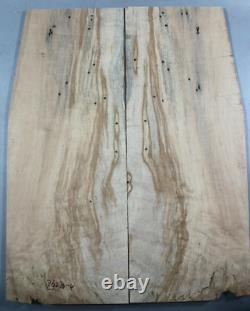 D62-4 Aaaa Spalted Wormhole Maple Wood Bookmatch Les Paul Guitar Top Set Luthier