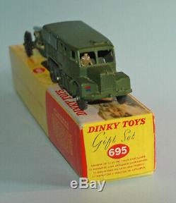 Dinky Meccano Uk 1962 Army Gift Set # Howitzer Et Tracteur 695 Top Box D'origine