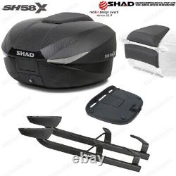 Ensemble SHAD Fijacion + Baul SH58X Carbon pour Suzuki GSX600F' 98-04
