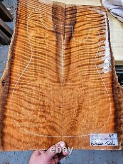 Ensemble de dessus de guitare basse assorti de bois de séquoia ancien matelassé pour luthier