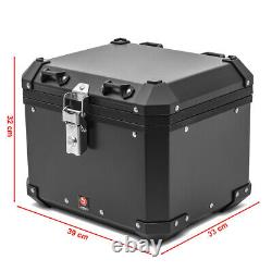 Ensemble de valises en aluminium + Top Box pour Benelli Leoncino 500 / Trail GX38 noir