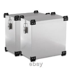 Ensemble de valises en aluminium + top case pour Suzuki DR 650 R/RE / RSE NX55 argenté