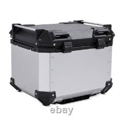 Ensemble de valises en aluminium + top case pour Suzuki DR 650 SE NX55 argenté