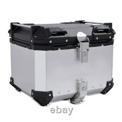 Ensemble de valises en aluminium + top case pour Triumph Bonneville T100 / T120 NX55 argenté