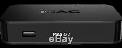 Genuine Mag 322w1 Media Streamer Settop Box Wifi Intégré 12 Mois D'abonnement