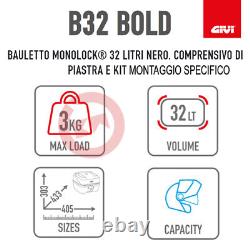 Givi Set Bauletto Monolock B32 + Plaque Sr2013m Yamaha T-max 530 2012-2016