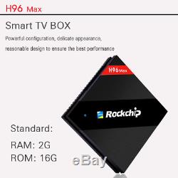 H96 Max Android 7.1 Tv Box Décodeur 4 GB + 32 GB Wifi 4k 2.4 / 5g Hexa Core S912