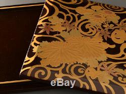 Japon Or Antique Chrysanthem Makie Table Vernis Box Cabinet Coffret Cadeau
