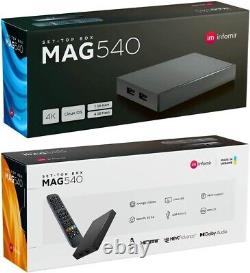 MAG 540 Boîtier Original Linux 4K IPTV pour télévision par internet Récepteur IP HEVC 4K