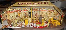 Marx Super Circus Set, Années 1950, Belle Tin Big Top Tente, Sans Boîte