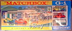 Matchbox G-1 Service Station Cadeau-set 1968 Top Box Mit Rotem Fiat