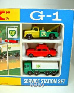 Matchbox G-1 Service Station Cadeau-set 1968 Top Box Mit Rotem Fiat