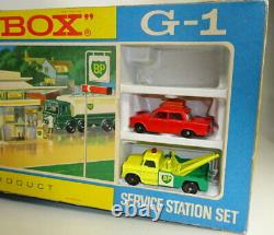 Matchbox G-1 Service Station Gift-set 1968 Top In Box Mit Rotem Fiat