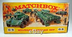 Matchbox G-5 Set De Set De Véhicules Militaires Set 1964 Top In E Box