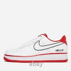Nike Air Force 1'07 Lx'hello' White Trainers Uk 8 Brand New In Box