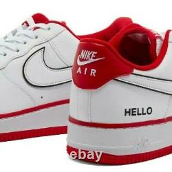 Nike Air Force 1'07 Lx'hello' White Trainers Uk 8 Brand New In Box