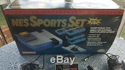 Nintendo Nes Set Sport Console Système Complet D'usine Box Toploader 5 Jeux