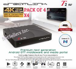 Paquet De 4 Dreamlink T2w Iptv Set Top Box Et Smart Tv Android 7 Os T2 W