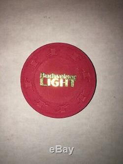 Rare Budweiser Light Paulson - Ensemble Chapeau Haut De Forme Et Canne De Poker Avec Boîte En Noyer