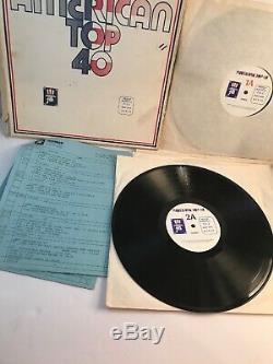 Rare Watermark American Top 40 Box Set 3 Lp Disques Vinyle Withcue Sheet 19/04/1975