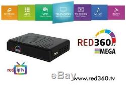 Red360 Mega Hevc Set Top Box Iptv Avec Abonnement D'un An! Livraison Gratuite