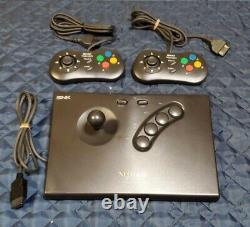 Snk Neo Geo Aes Rom CD Top Loding Jeu Console Arcade Stick Controller Set Box