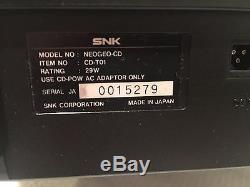 Snk Neo Geo CD Console À Chargement Par Le Dessus Série Match Boxed Working 3 Jeux