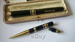 Swan Mabie Todd Anneau Top Bandes Or Ensemble Stylo Plume & Crayon Served Boxed