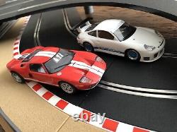 Top Hear Huge Scalextric Set Sport Track Complete Kit Porsche 911 & Ford Gt