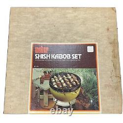 Tout Nouveau Vtg Weber Shish Kabob Set S-26 Avec Box (damaged) Kettle Grill Top