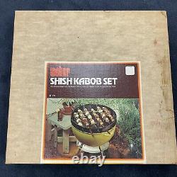 Tout Nouveau Vtg Weber Shish Kabob Set S-26 Avec Box (damaged) Kettle Grill Top